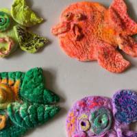 Painted clay fish - II